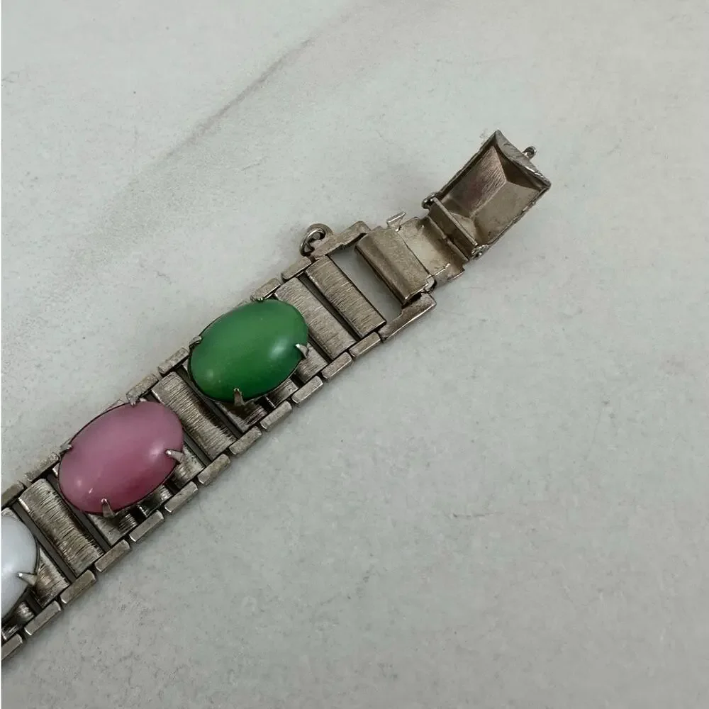 Vintage Sarah Coventry Bracelet with Multi Color Cabochons Preowned